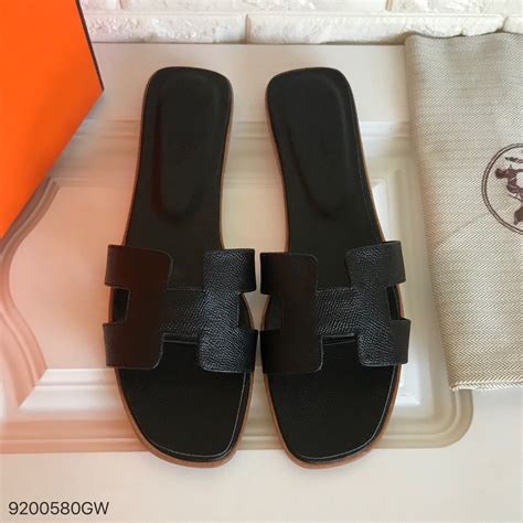 hermes sandals women black